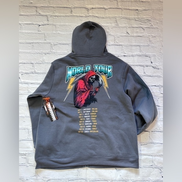 NWT RGSTR World Tour Full Zip Hoodie Jacket in Gray - Picture 4 of 6